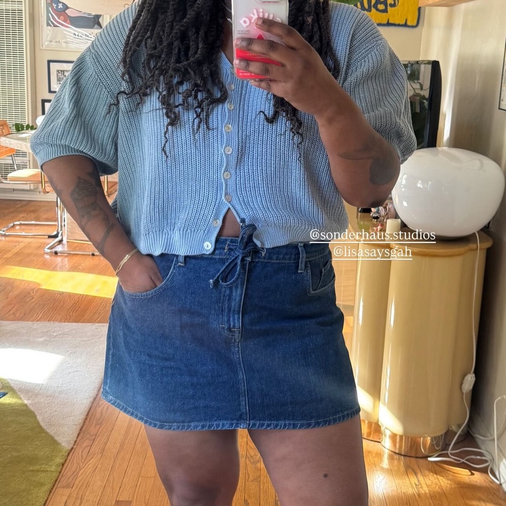 Lisa says gah denim blossom skirt